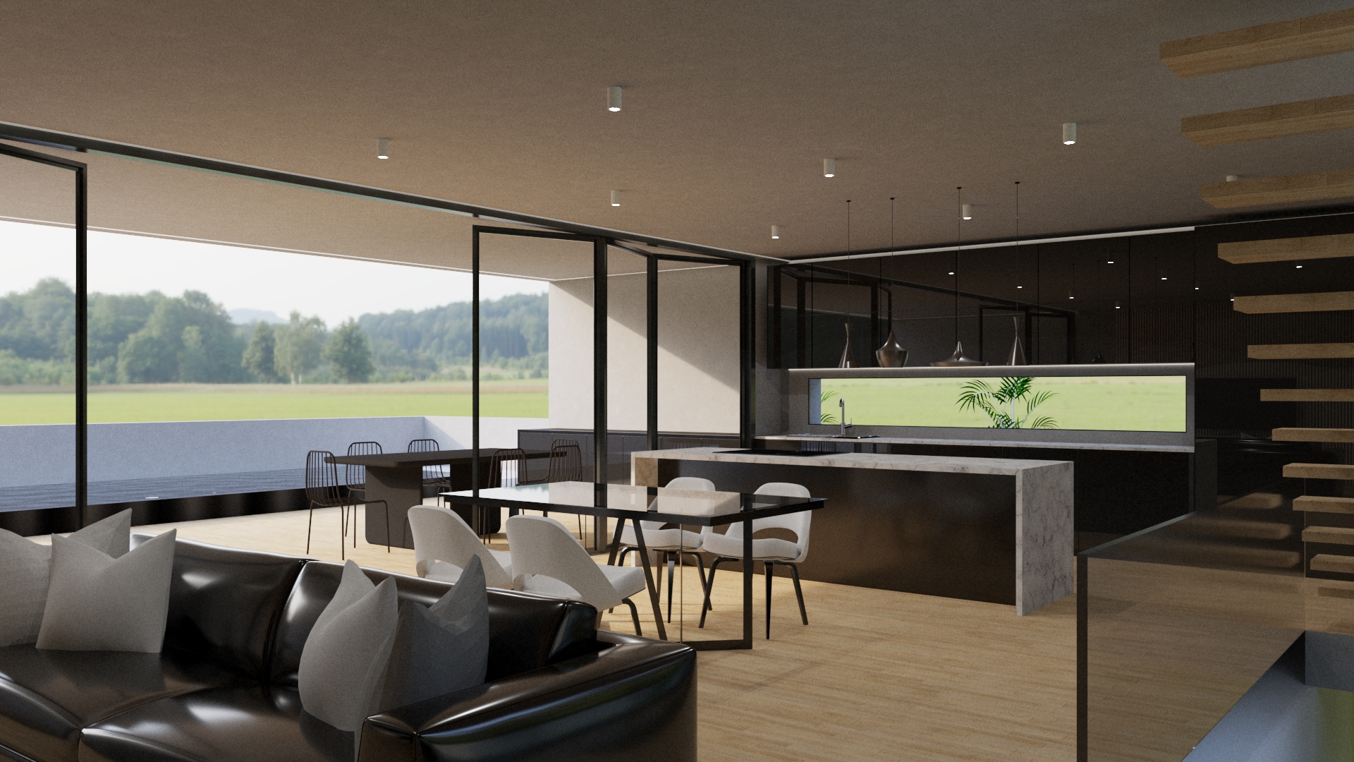 Interior of a modern home with contemporary furniture